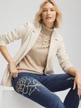 CHICOS Metallic Turtleneck Pullover Sweater - 3X